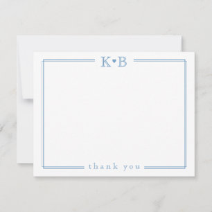 Beginletters van het koppel Monogram voor pasgehuw Notitiekaartje