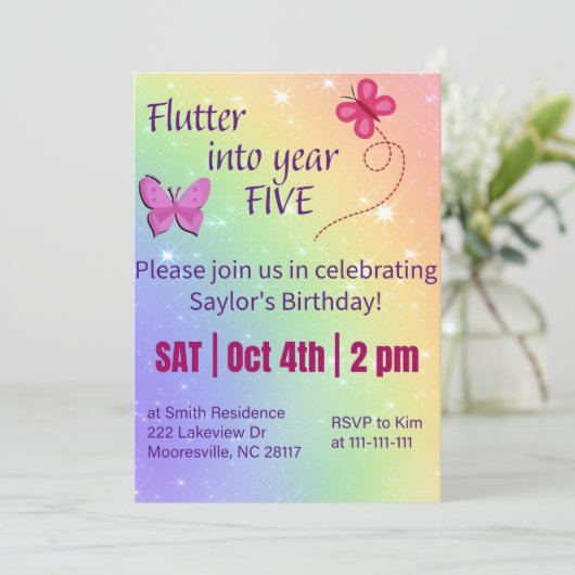 beginnen aan jaar vijf kaart (Staand voorkant)