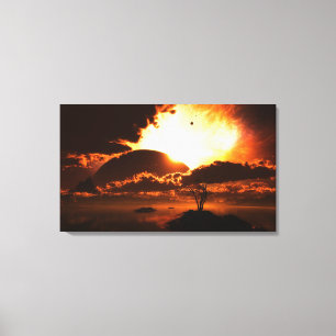Beginnen van het snijdoek van het Eind Canvas Afdruk