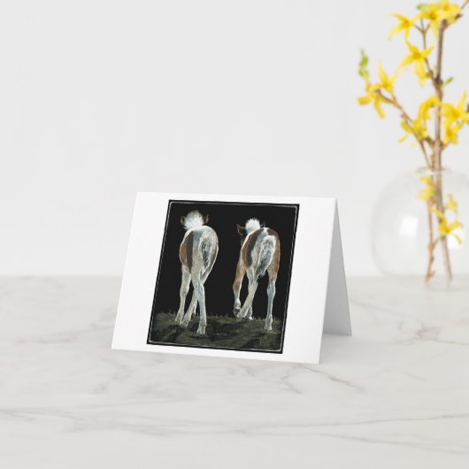 "Beginnende lijn dansen" Foal Kaart (Gele Bloem)