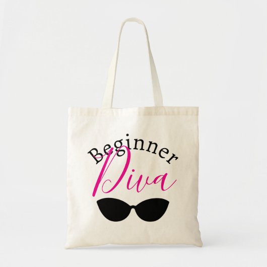 Beginner Diva Sassy Grappige Quote Tote Bag (Voorkant)