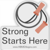 Beginner Fitness - Custom www - Sterk begint hier Sticker (Voorkant)