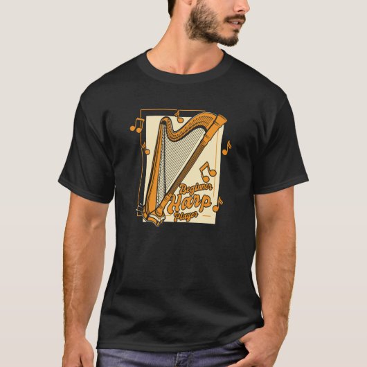 Beginner Harp Player Pedal Harp Harpist Konghou Ha T-shirt (Voorkant)