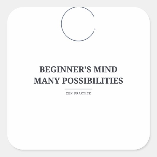 Beginner's Mind — Zen sticker (Voorkant)