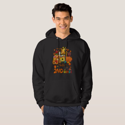 Beginning Of Autumn Fall Teacher Sunflower Hello 2 Hoodie (Voorkant volledig)