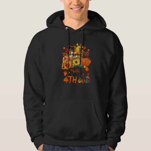 Beginning Of Autumn Fall Teacher Sunflower Hello 4 Hoodie (Voorkant)