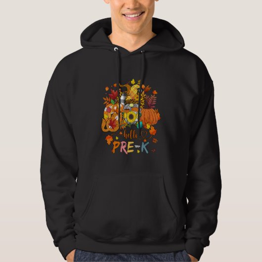 Beginning Of Autumn Fall Teacher Sunflower Hello P Hoodie (Voorkant)