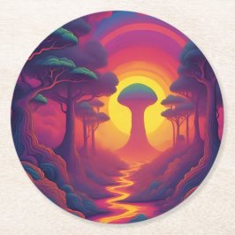 Beginning of The Fall Art Ronde Kartonnen Onderzetter