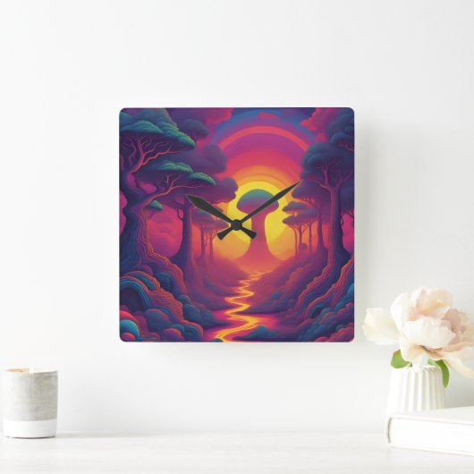 Beginning of The Fall Art Vierkante Klok (Huis)