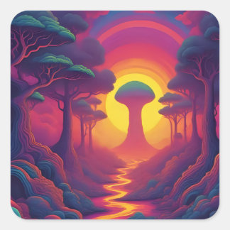 Beginning of The Fall Art Vierkante Sticker