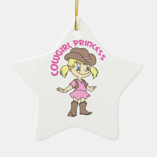 BEGINSEL VAN COWGIRL KERAMISCH ORNAMENT (Voorkant)