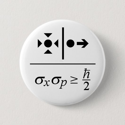 Beginsel van onzekerheid van Heisenberg Ronde Button 5,7 Cm (Voorkant)