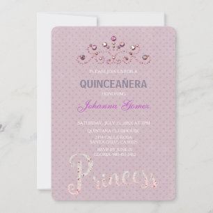 BEGINSEL VAN QUINCEAÑERA-INVITATIE KAART