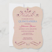 BEGINSEL VAN QUINCEAÑERA-INVITATIE KAART (Voorkant)