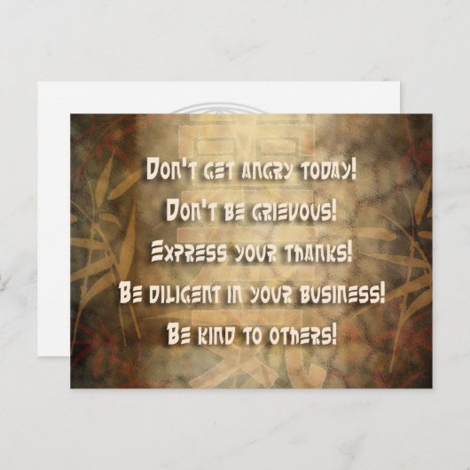 Beginselen REIKI Usui Briefkaart (Voorkant / Achterkant)