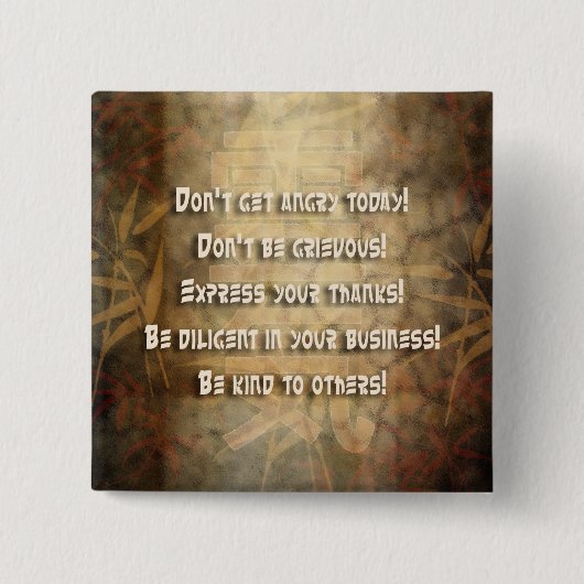 Beginselen REIKI Usui Vierkante Button 5,1 Cm (Voorkant)