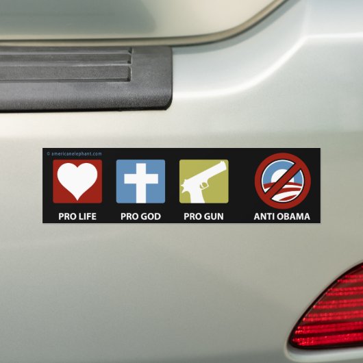 Beginselen tegen Obama Bumpersticker (Op auto)