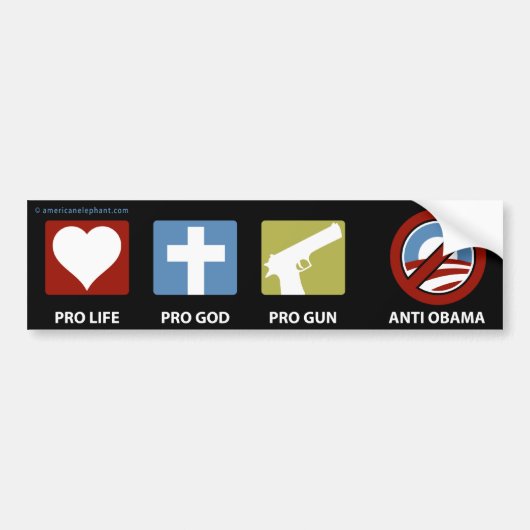 Beginselen tegen Obama Bumpersticker (Voorkant)