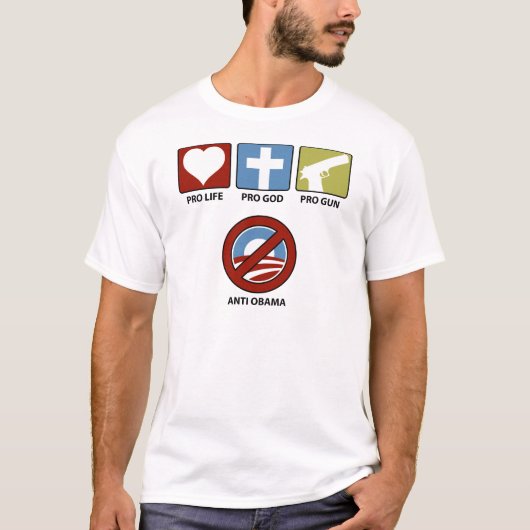 Beginselen tegen Obama T-shirt (Voorkant)