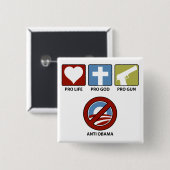 Beginselen tegen Obama Vierkante Button 5,1 Cm (Voorkant /achterkant)