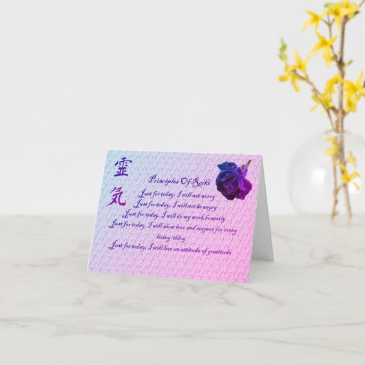 Beginselen van Reiki en symbool lege notitie Kaart (Gele Bloem)