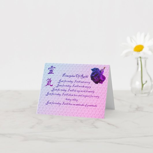 Beginselen van Reiki en symbool lege notitie Kaart (Kleine Plant)