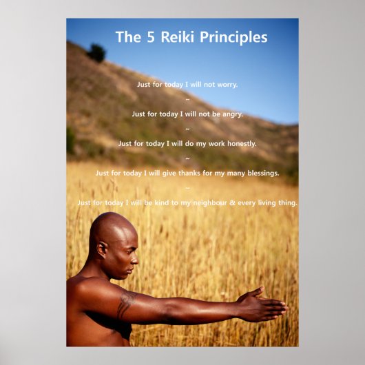 Beginselen van Reiki met Man Poster (Voorkant)