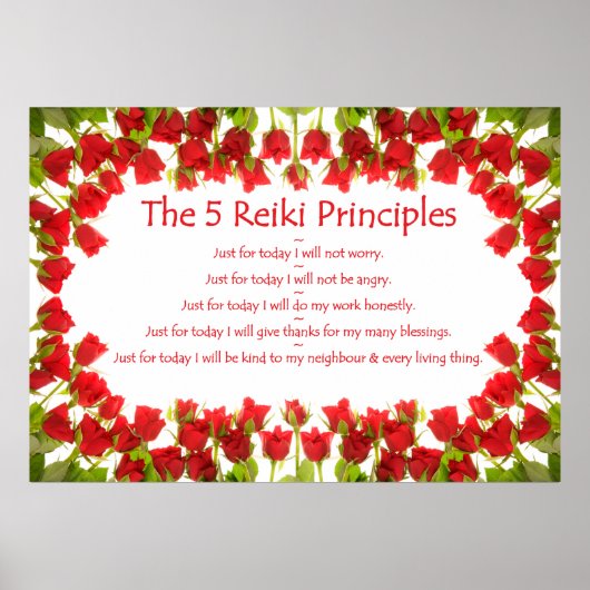 Beginselen van Reiki met Rozen Poster (Voorkant)