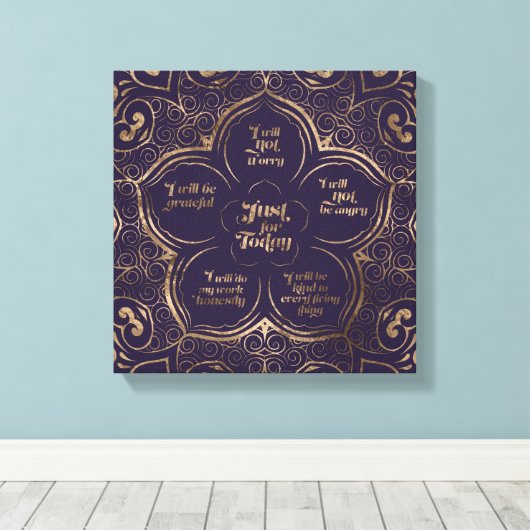 Beginselen van Reiki - Reiki beschermt Paars en go Canvas Afdruk (Insitu (Houten vloer))