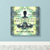 Beginselen van Reiki - Reiki Preepts Canvas Afdruk (Insitu (Houten vloer))