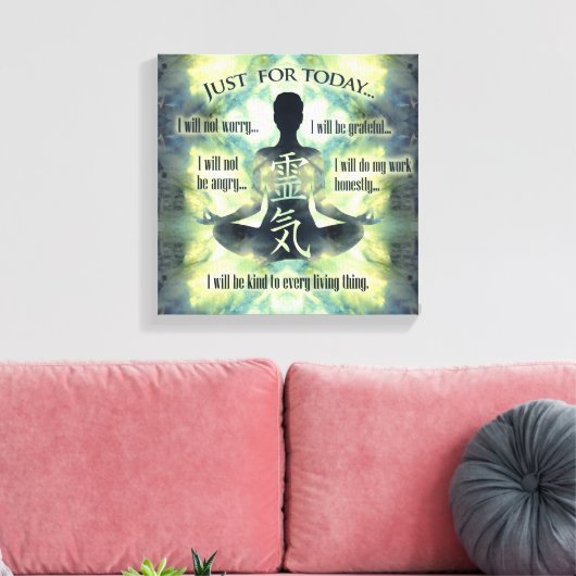 Beginselen van Reiki - Reiki Preepts Canvas Afdruk (Insitu (Woonkamer))