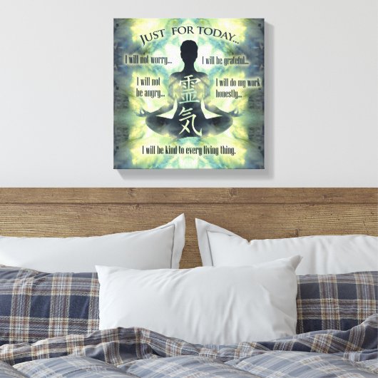 Beginselen van Reiki - Reiki Preepts Canvas Afdruk (Insitu (Slaapkamer))