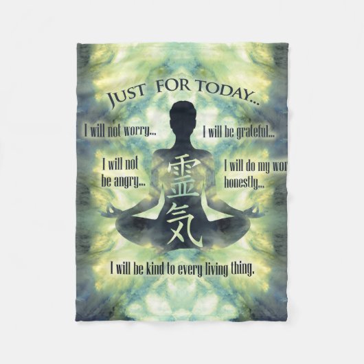 Beginselen van Reiki - Reiki Preepts Fleece Deken (Voorkant)