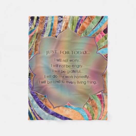 Beginselen van Reiki - Reiki Preepts Fleece Deken (Voorkant)