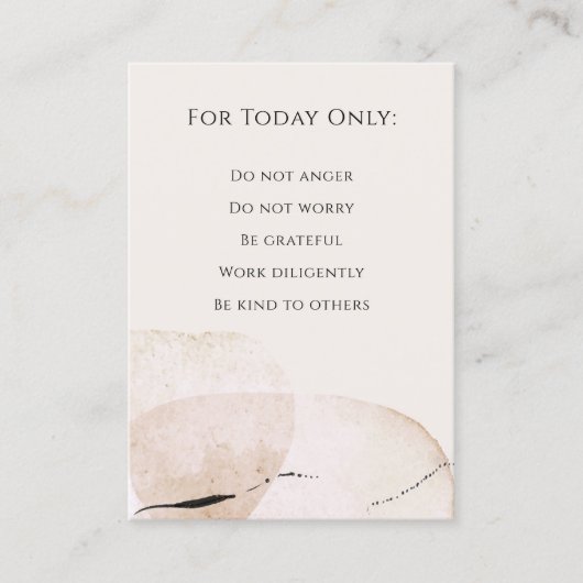 Beginselen van Reiki, voorschriften Visitekaartje (Voorkant)