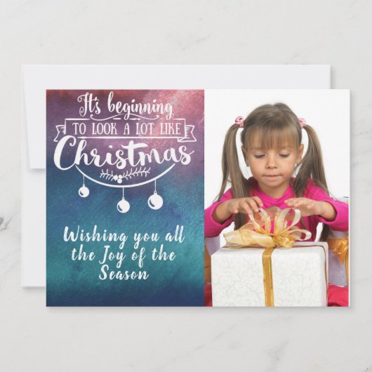 Begint op Kerstmis te lijken/2-zijdige foto Feestdagenkaart (Voorkant)