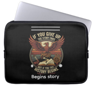 begint verhaal laptop sleeve