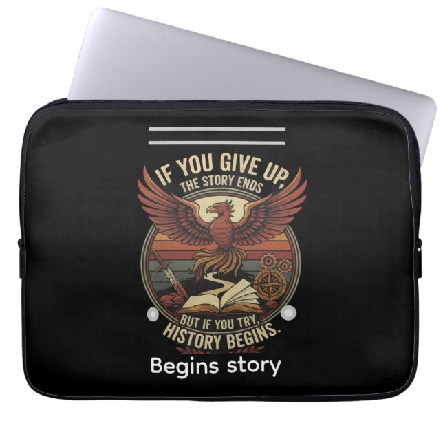 begint verhaal laptop sleeve (Voorkant)