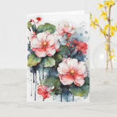 Begonia - Aquarel bloemen Kaart (Gele Bloem)