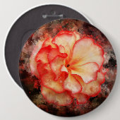 Begonia bloem aquarel - bb3 ronde button 6,0 cm (Voorkant /achterkant)