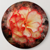 Begonia bloem aquarel - bb3 ronde button 6,0 cm (Voorkant)