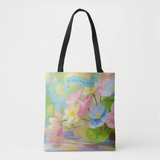 Begonia Flowers Vaas, Bijbelteksten Moederdag Tote Bag (Voorkant)