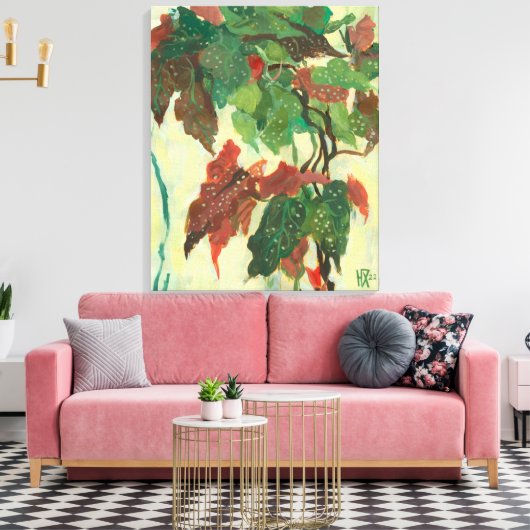 Begonia Maculata Home Garden Plant Floral Painting Canvas Afdruk (Insitu (Woonkamer))