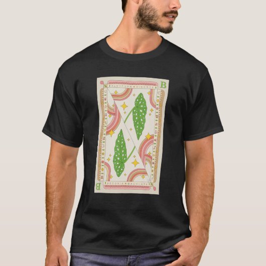 Begonia Maculata Houseplant Illustration Playing C T-shirt (Voorkant)