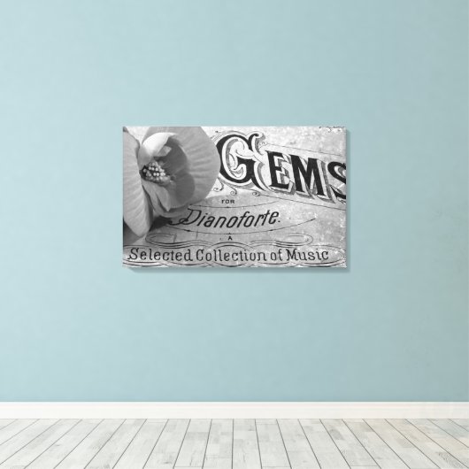 Begonia Pareltjes Pianoforte Canvas Afdruk (Insitu (Houten vloer))