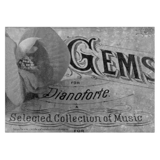 Begonia Pareltjes Pianoforte Snijplank (Voorkant)