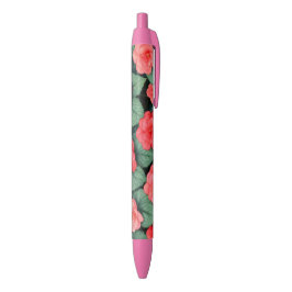 Begonia roze bloemen zwarte inkt pen