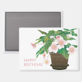 Begonia Verjaardagsmagneet Magneet (Voorkant / Achterkant)