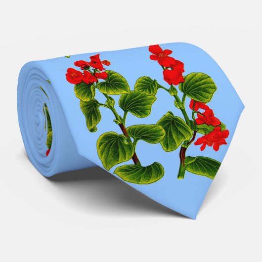 Begonia wax print stropdas (Opgerold)