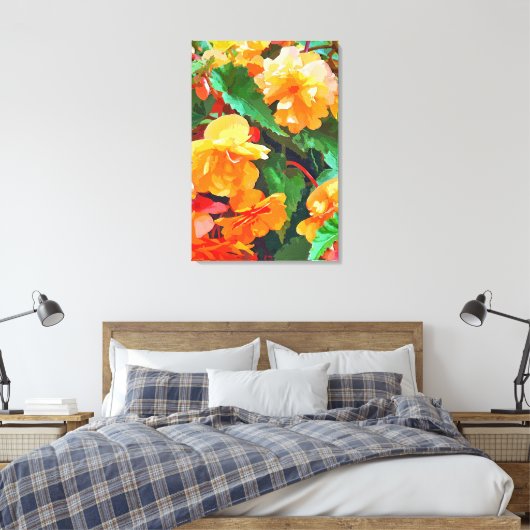 BEGONIAS CANVAS AFDRUK (Insitu (Slaapkamer))